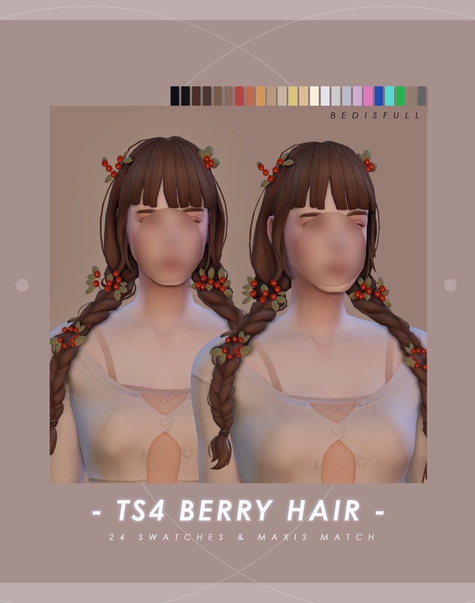 bedisfull2's tweet photo. sims4 여심 헤어 - BED_TS4 FM MM Berry hair
https://t.co/QuWlLqiUpP
 (2022.07.15 공개)

#심즈4 #sims4 #sims4cc #심즈4cc #심즈4여심헤어 #심즈4맥매 https://t.co/Aw5xWdvKd9