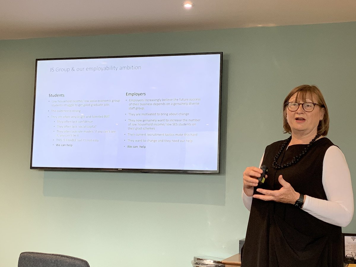 strong_jemma's tweet photo. Loved listening to our very own @JulieWalkling1 and @TriciaKing1 talking about how can we best help students from low socioeconomic backgrounds get the graduate job they deserve. #amosshe2022 @JSGroupHE https://t.co/lNSZaBbqQa