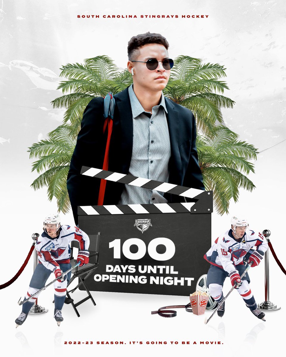 SCStingrays's tweet image. 1️⃣0️⃣0️⃣ Days ‘Til Opening Night

Can’t wait to be back at the Coliseum on October 22nd. 😤