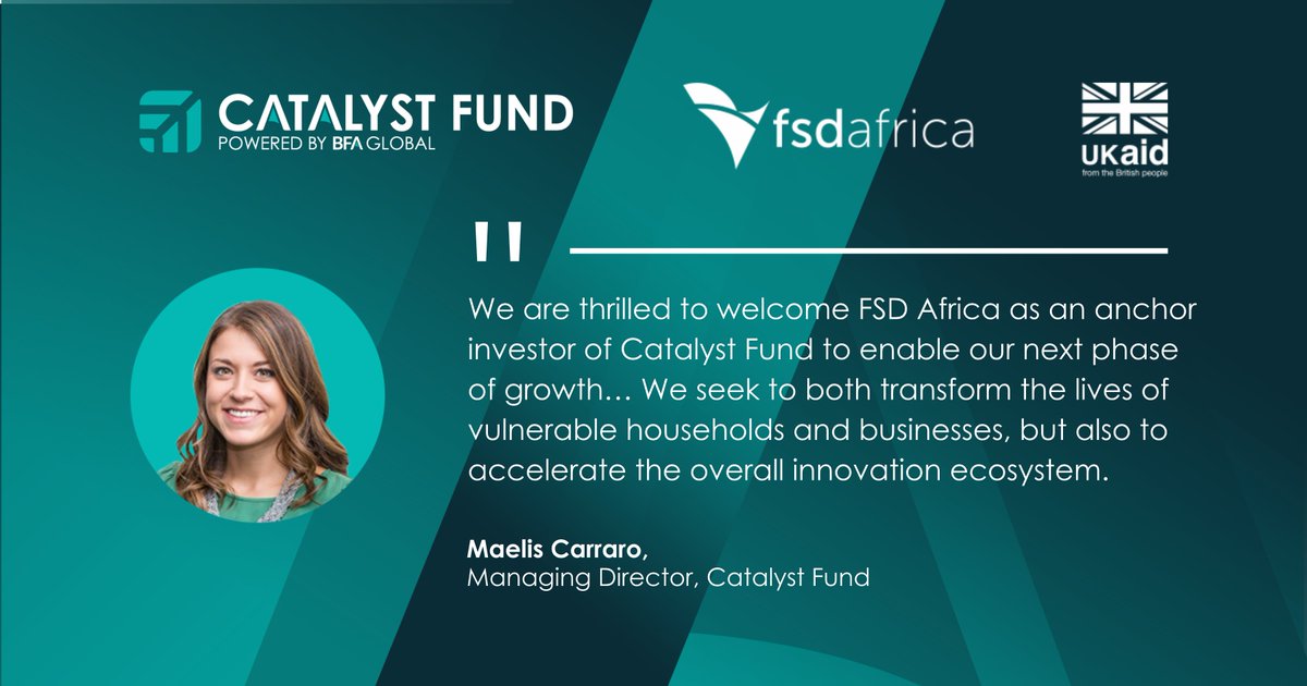 We’re grateful for @FSDAfrica's backing to enable us to invest and offer hands-on #venturebuilding support to high-impact #startups that improve the #resilience of underserved and climate-vulnerable communities in Africa. 

Learn more: bfaglobal.com/catalyst-fund/…