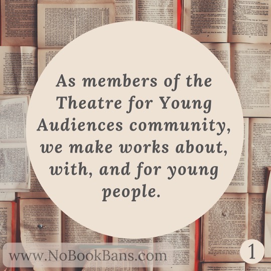 nobookbans's tweet photo. To our colleagues in the theatre field - @bravelittleco, @D2DreamTheatre, @Off_ThePage, &amp; @TrikeTheatre invite you to join us in opposing book bans, and examining your artistic practice to ensure it uplifts joyful stories by, for, and about people most affected by these bans. https://t.co/N7XBhwcRWq