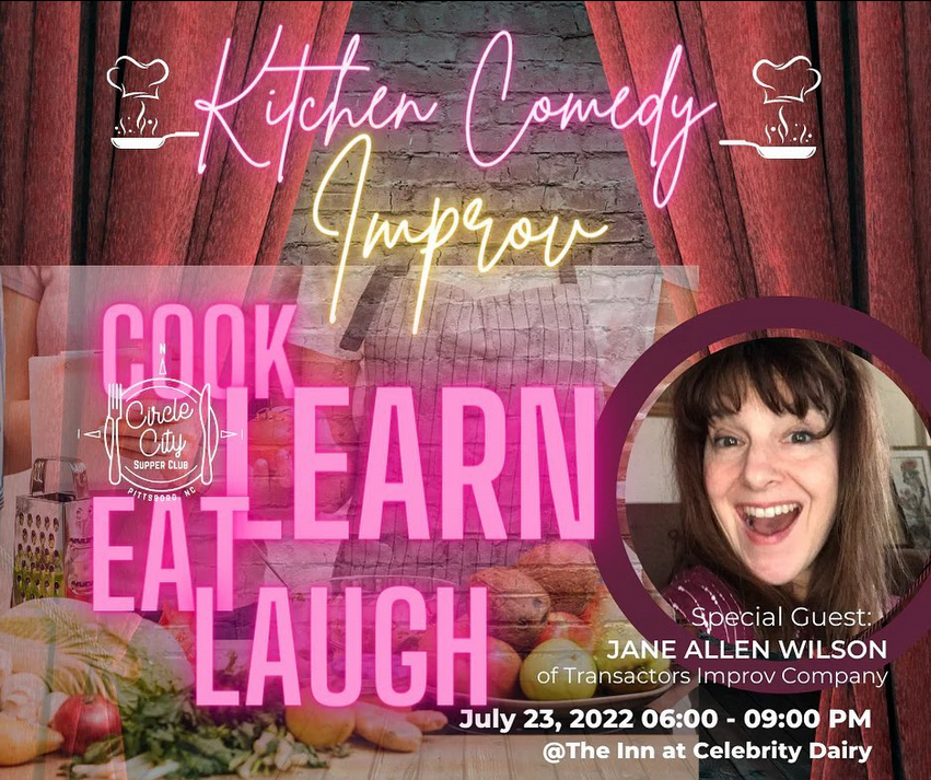 TheInnAtCelebr1's tweet photo. Our last improv class was such a blast, we are doing it again! With professional chefs &amp; actress. Details @circlecitysupperclub website.
@improv @cookingimprov @cookingclass @celebritydairy @pittsborocvb @chathamnc  @aroundchatham @ChathamNR  @visitncfarms #chathammagazine https://t.co/EwwUZr8PFv