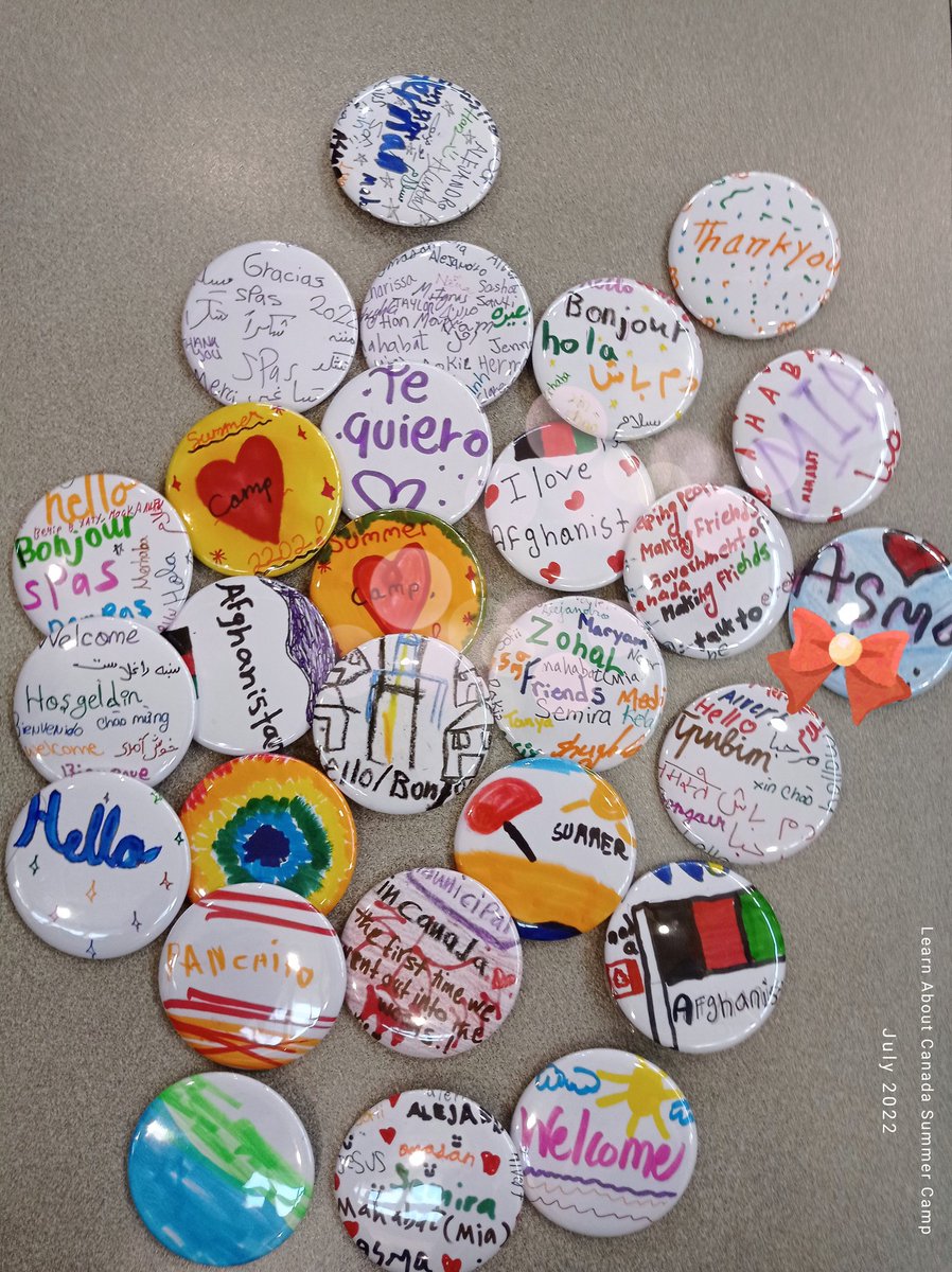 A button-sized summary of the learning, friendships and fun from the Learn About Canada Summer Camp. Shukran to our local #SWIS, #ClassroomTutors, @Miss_EYoung, <a href="/SMCDSB_ConEd/">Our Lady of Hope Catholic Continuing Ed School</a> and our local community partners for all the fun and learning in the past 2 weeks. 🌞🤸🏖️😎