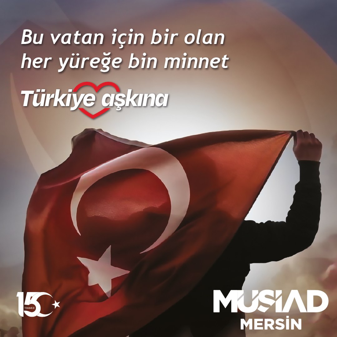 #15Temmuz Demokrasi ve Millî Birlik Günü'nde hain darbecilere karşı göğsünü siper ederek istiklal ve istikbalimize sahip çıkan tüm vatandaşlarımızı ŞÜKRANLA, gazilerimizi MİNNETLE, şehitlerimizi RAHMETLE anıyoruz.