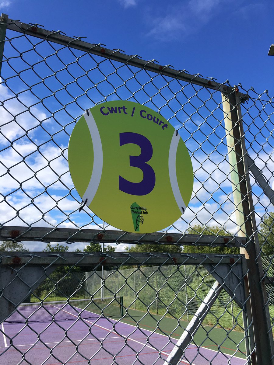 CaerphillyLTC's tweet photo. We’ve had loads of great comments on our new court signs from members and visitors! A big thank you to @Printsauce for getting them ready ahead of our recent #Wimbledon Open Day. 🆕🎾🪧✅👌

Which court at #CTC is your favourite to play on and why? Tweet us @CaerphillyLTC. 📱💬 https://t.co/tAM7MZlpf2