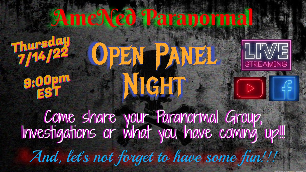 Tonight <a href="/9pm/">9pm</a> come share and support each other, but we have to have a little fun!!!  
facebook.com/amenedparanorm…

youtube.com/channel/UCxxt6…