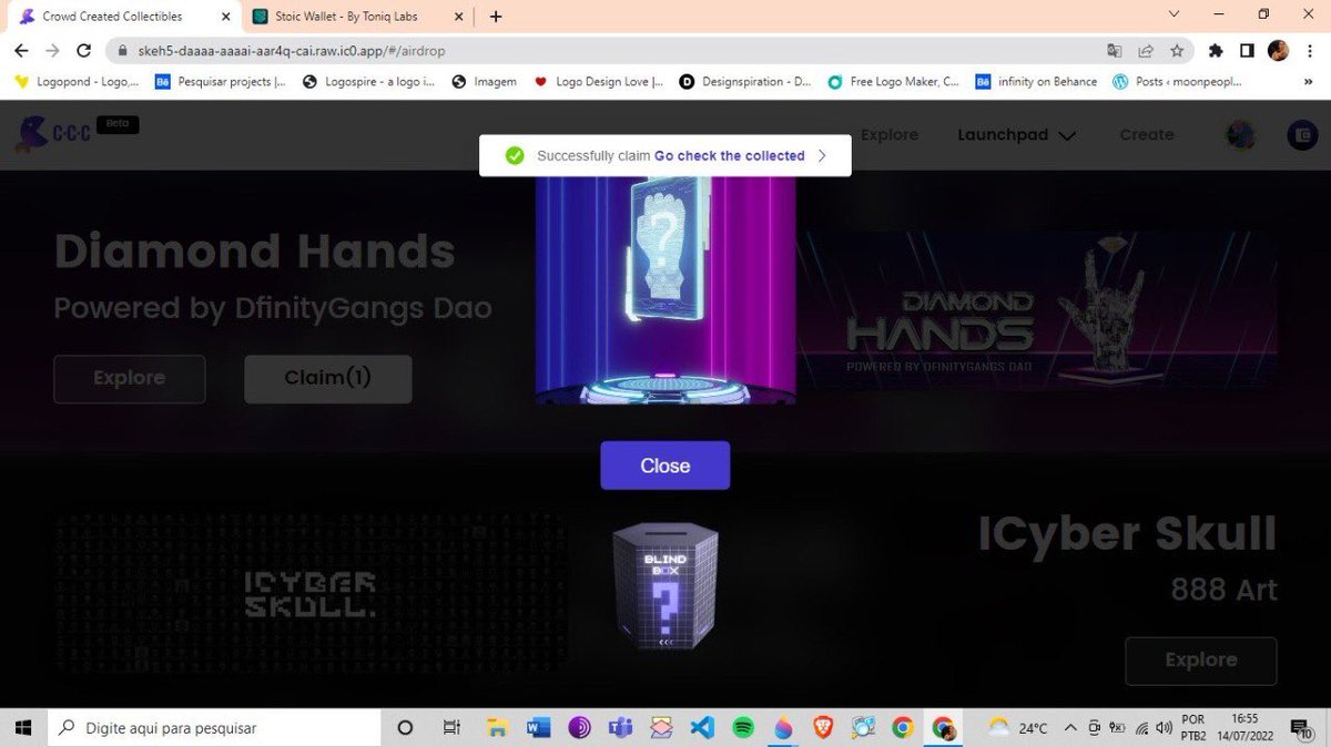 CryptoNovem's tweet image. 📢If you are Top 1,000 #DfinityGangs holders or Collab winners, quickly to claim your airdrop. 

⌛️Deadline to claim : end Jul 14, 2022

Thanks @dfinitygangs 💙💙♾

…eh5-daaaa-aaaai-aar4q-cai.raw.ic0.app/#/airdrop