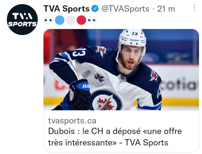 DLCoulisses's tweet photo. Dubois : les journalistes de MTL n'ont pas le même discours que les journalistes de Winnipeg.

Probablement que le CH soutient alentour de lui qu'il a déposé une offre très intéressante et les Jets, qu'ils n'ont rien reçu d'intéressant. #2Versions https://t.co/vSokrVz6bp