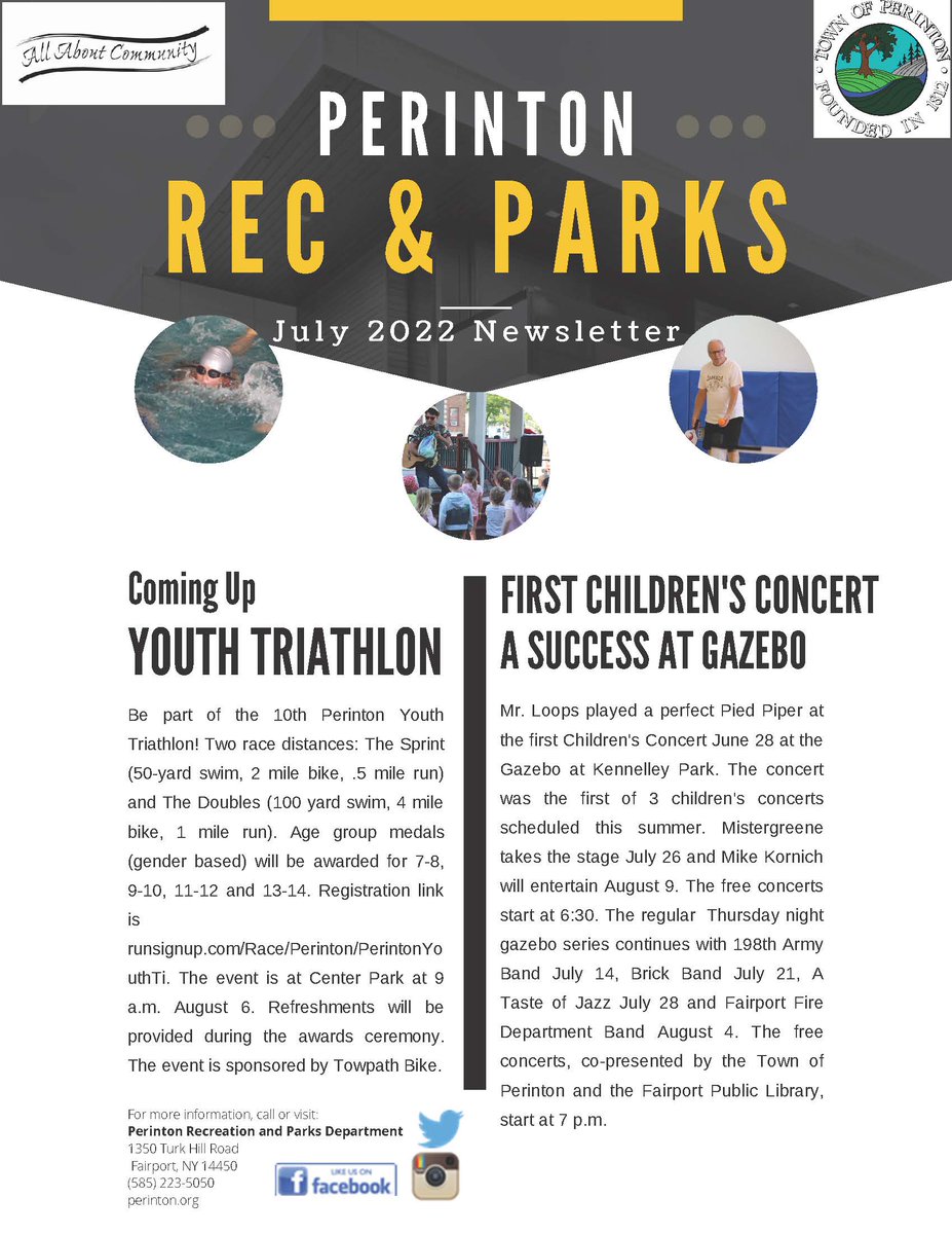 PerintonRec's tweet image. The July Rec &amp;amp; Parks e-Newsletter is available at perinton.org.