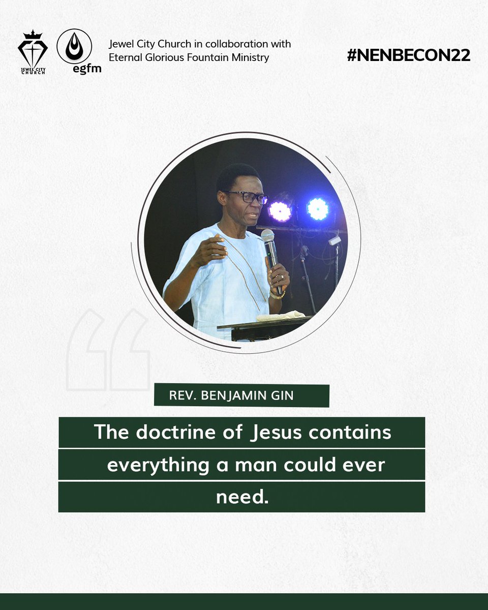 EGFMfountain's tweet photo. Below are excerpts from the ministration of the word by Rev. Benjamin Gin at the North Eastern Nigeria Believers' Convention 2022 Day 1 Evening Session.
#RevBen #NENBECON22 #EGFM https://t.co/NCJEolzBwC