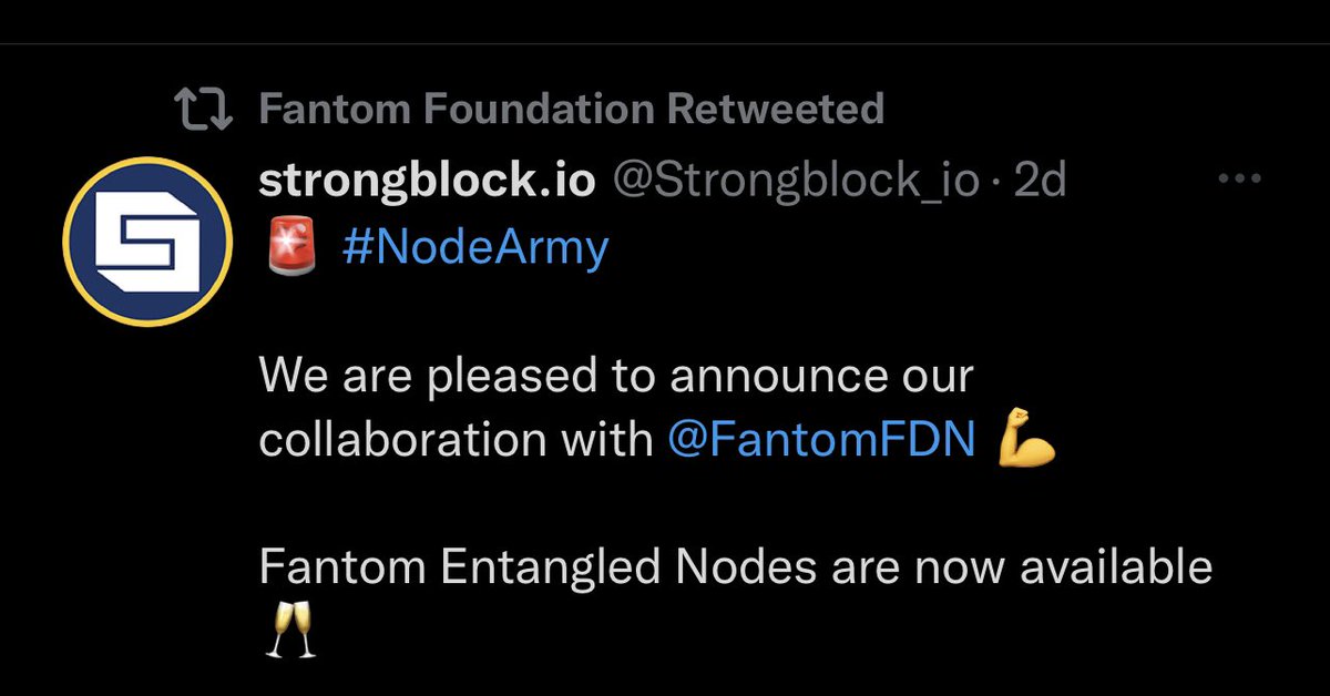 just sayin, <a href="/FantomFDN/">Fantom Opera</a> retweeted..
$STRONG $STRNGR