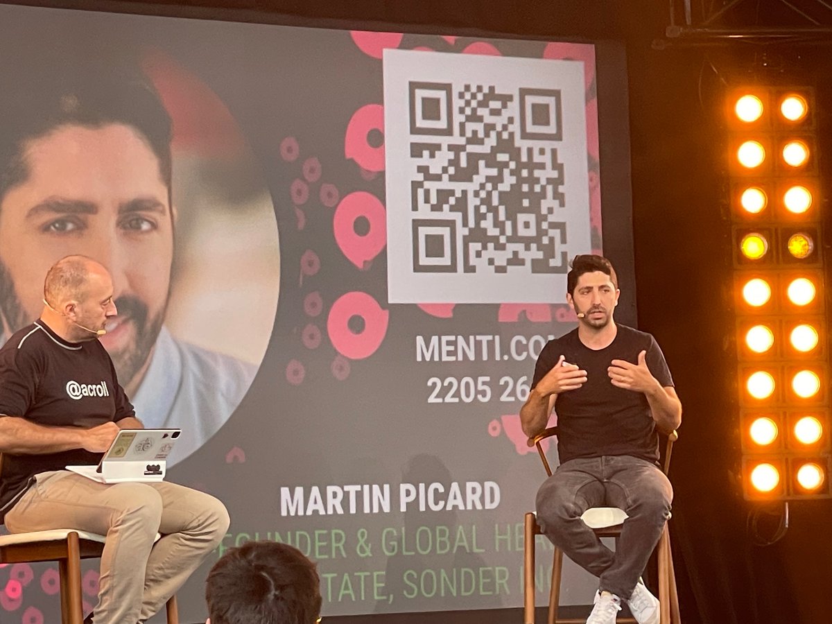 PierreSavignac's tweet photo. Success story told by the founder himself at #StartupFest: Martin Picard on how @SonderStays grew from nothing to going public next January at a cool valuation in billions $$$. Talk to us at @_Emergex so we can help you be the next ones! (hopefully😜) https://t.co/DQ4DUKF332