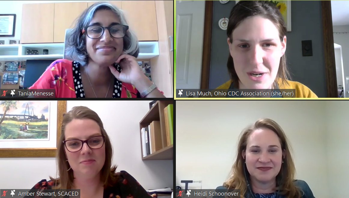 CommOppAll's tweet photo. Special thanks to @TruistNews, Premier Day Sponsor of the #NACEDASummit. Truist’s Heidi Schoonover joined Lisa Much of @OhioCDC, Amber Stewart of @SCA4CED &amp; Tania Menesse of @CLEProgress to discuss how boosting the capacity of local community developers strengthens the field. https://t.co/AFtC8TjbmC