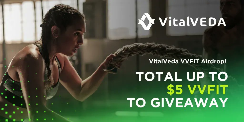 veda_vital's tweet photo. $5 VVFIT To Giveaway! VVFIT airdrop is on now, Make sure to participate for your reward! 🏃 check this link for detail on how to participate for free tokens! https://t.co/dO7StjDe3z https://t.co/TOpEmNoD3U