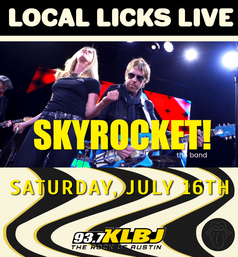 KLBJ937's tweet photo. Join @Loris_Lowe THIS Saturday for KLBJ's #LocalLicksLive show featuring @skyrocketing (SKYROCKET!). 21+ can enjoy @TitosVodka responsibly. Get your tickets for July 16th. Doors at 6, show at 8pm! find more info about Local Licks from KLBJ FM #ad https://t.co/DUNDXfS0Ur https://t.co/3NiOTT4kzn