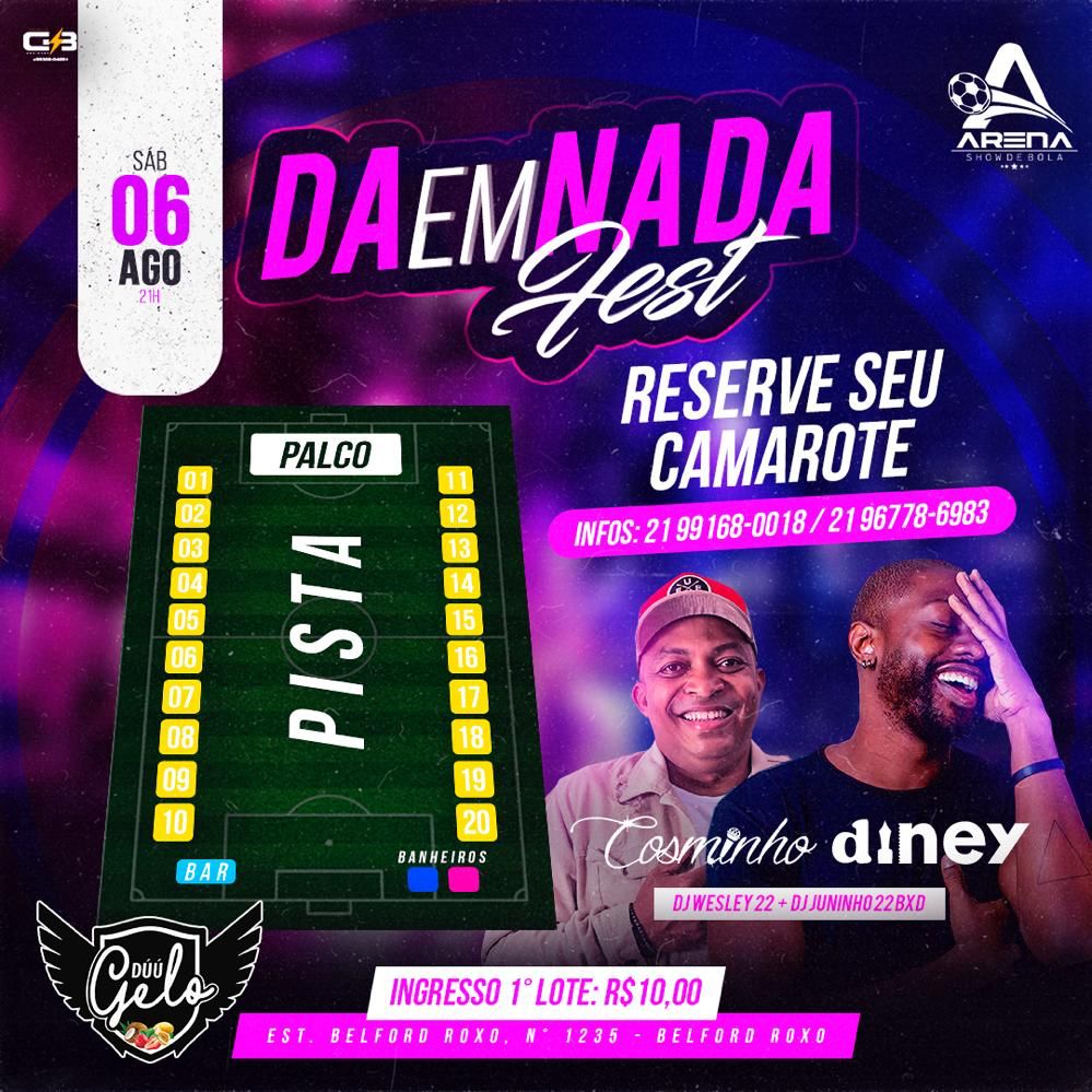 ArenaShowDeBol4's tweet photo. 🔥🏟️DIA 06/08  NA ARENA SHOW🔥🏟️

🎶✅SHOWS COMPLETOS COM🎶✅

    ❗ DINEY E COSMINHO ❗

🎧DJS🎧

DJ WESLEY 22

DJ JUNINHO BXD 
➖➖➖➖➖➖

RESERVA DE CAMAROTE :21 991680018 / 21 967786983 🔰

BEBIDAS SUPER NO PREÇOS 🚀⬆️

#DA_EM_NADA_A_FESTA🥳🙏🏽 https://t.co/DT7wNzxOkb