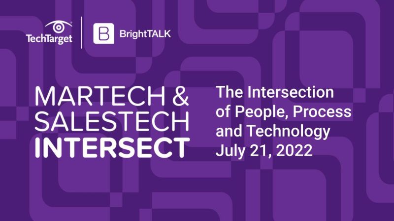 InformaTTGT's tweet photo. Join us July 21st for the 📈#MarTech &amp; #SalesTech Intersect, a @BrightTALK and @TechTarget Summit you won’t want to miss! Hear from leading B2B professionals about what really matters at the intersection of people, process &amp; technology. Register now: https://t.co/qyoeK4homF https://t.co/IrrZ3SnKvf