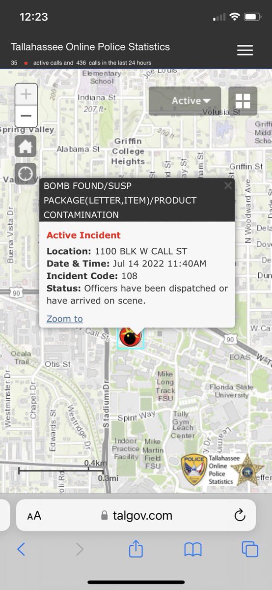 FSU_Barstool's tweet photo. Bomb threat at the Stone Building. Stay safe of the area if you’re on campus https://t.co/CNEpuErJ0t
