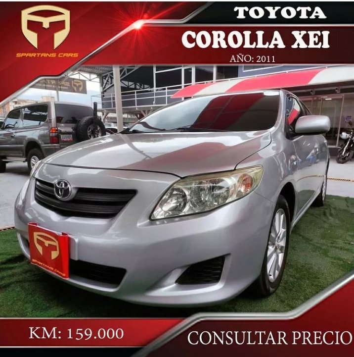 Marca: Toyota 
Modelo: Corolla XEI
Año: 2011
Transmisión: Automática Kilometraje: 159.000
Color: Plata 
Único dueño: 2-1 A/A: Si. Detalles de mecánica:No Detalles de tapicería: No Detalles de pintura: No Ubicación: Caracas
#Caracas #Venezuela #Toyota #Compras #Ventas #Carros