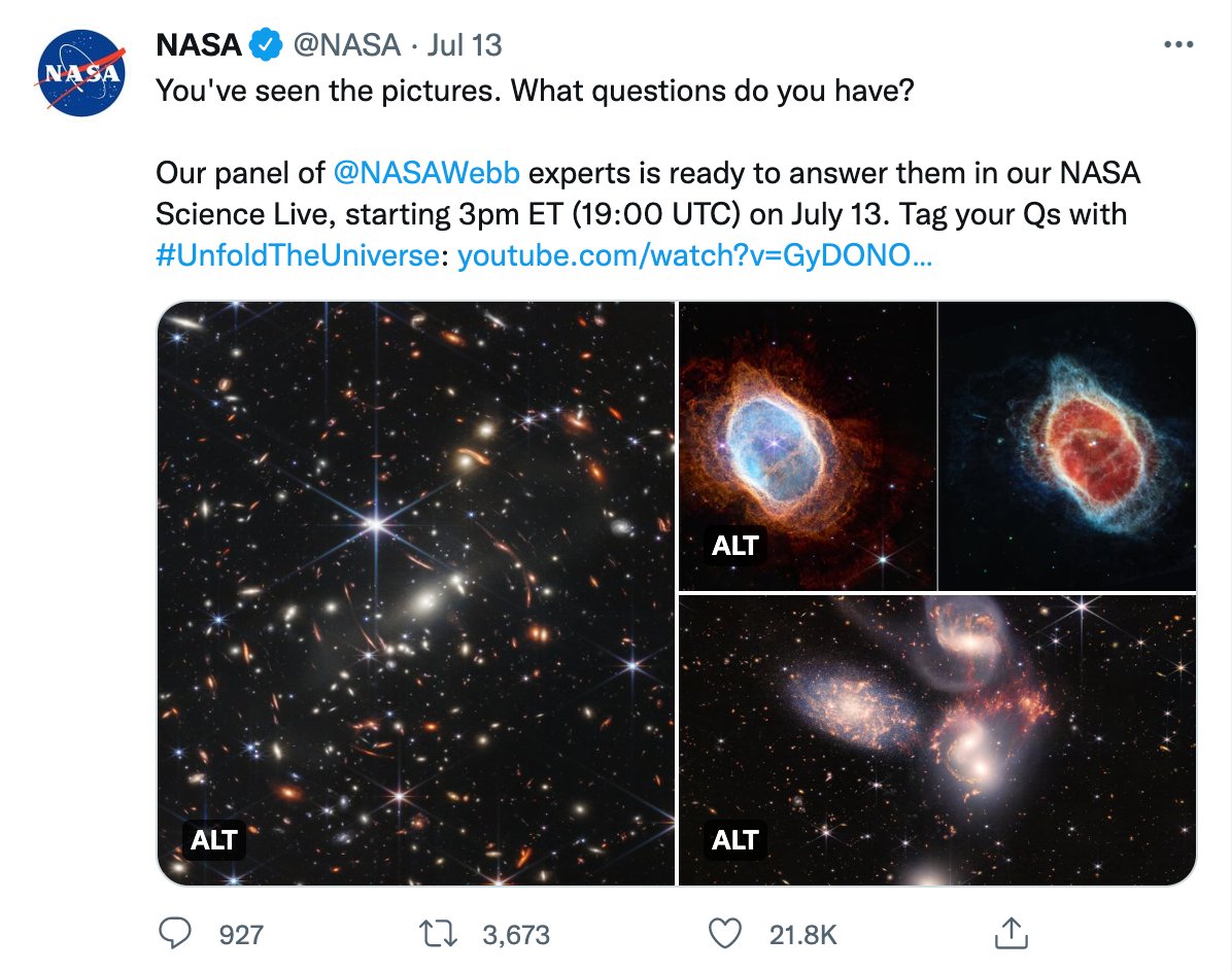 simlsocial's tweet image. Accessibility is critical.

Alt-text supports a disabled audience 
• It describes the function/appearance of a photo/graphic
• A little consideration goes a long way
• Used as a creative, editorial tool, alt-text can be brand-defining