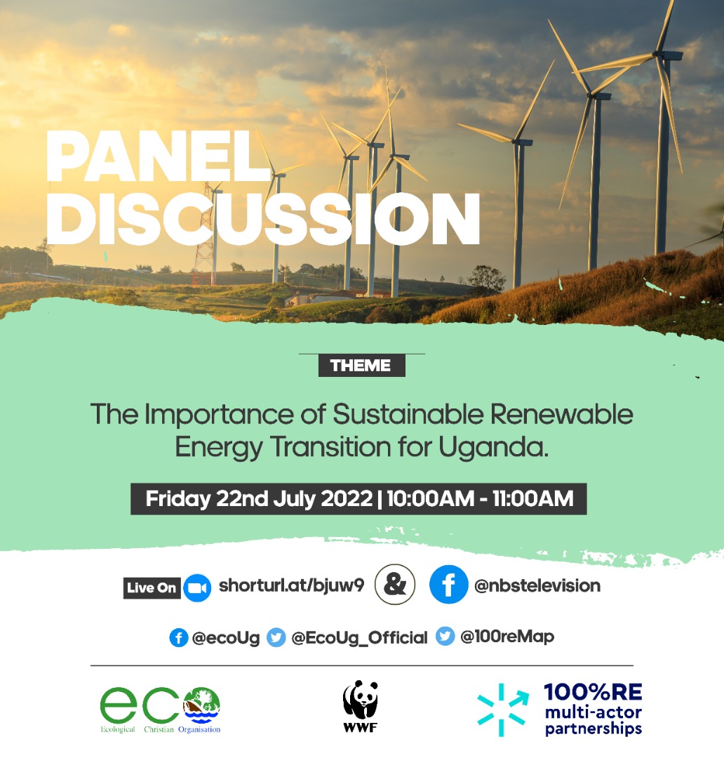 nbstv's tweet image. Join @EcoUg_Official for a live panel discussion on the 22nd of July at 10:00 am for a 1-hour panel discussion.

Theme: The Importance of Sustainable Renewable Energy Transition for Uganda

#EcoEnergyUganda #RenewableTransition #NBSUpdates