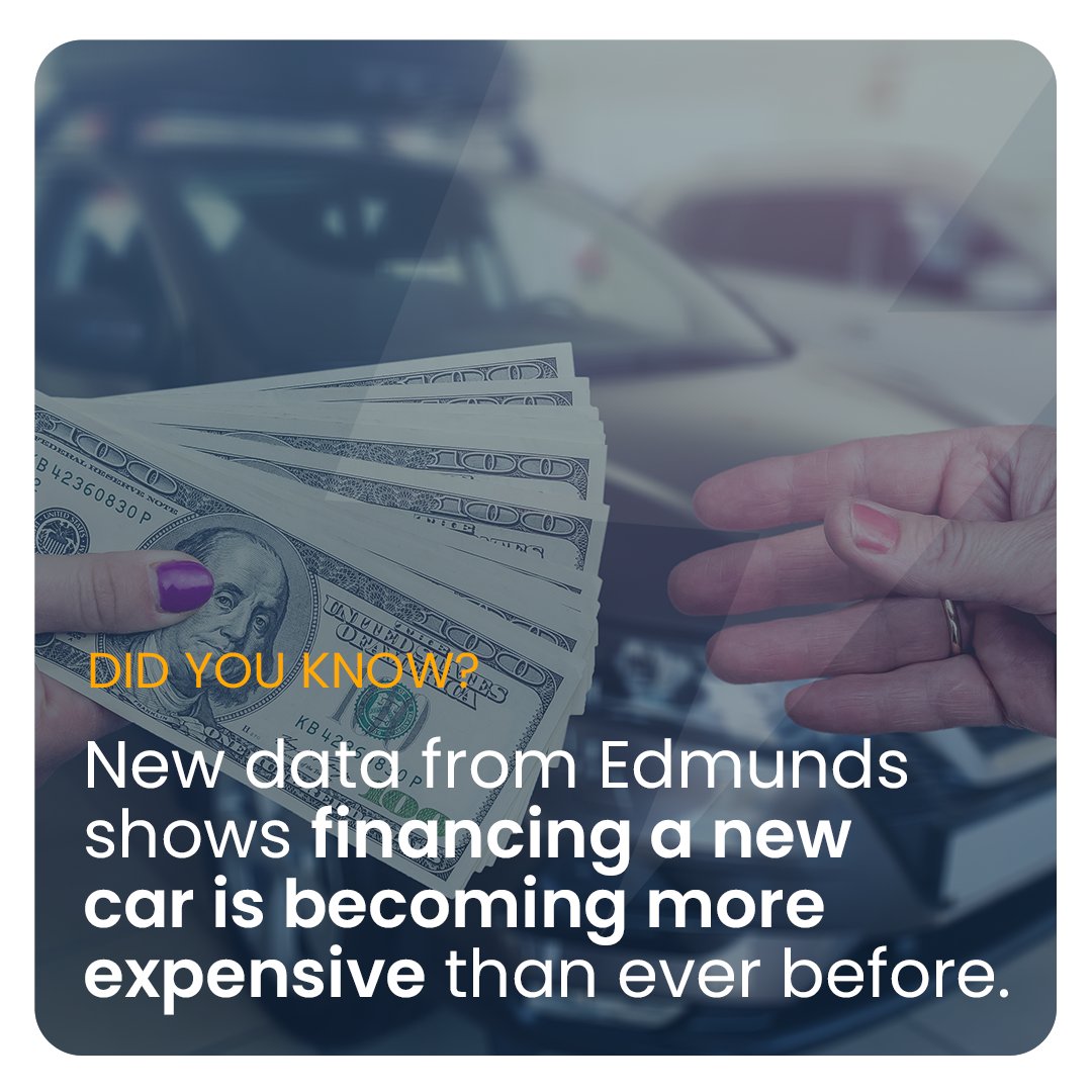 New data from Edmunds shows financing a new car is becoming more expensive than ever before. Around 13 percent of buyers in June committed to a monthly payment of more than $1,000. #carpayment #autofinance