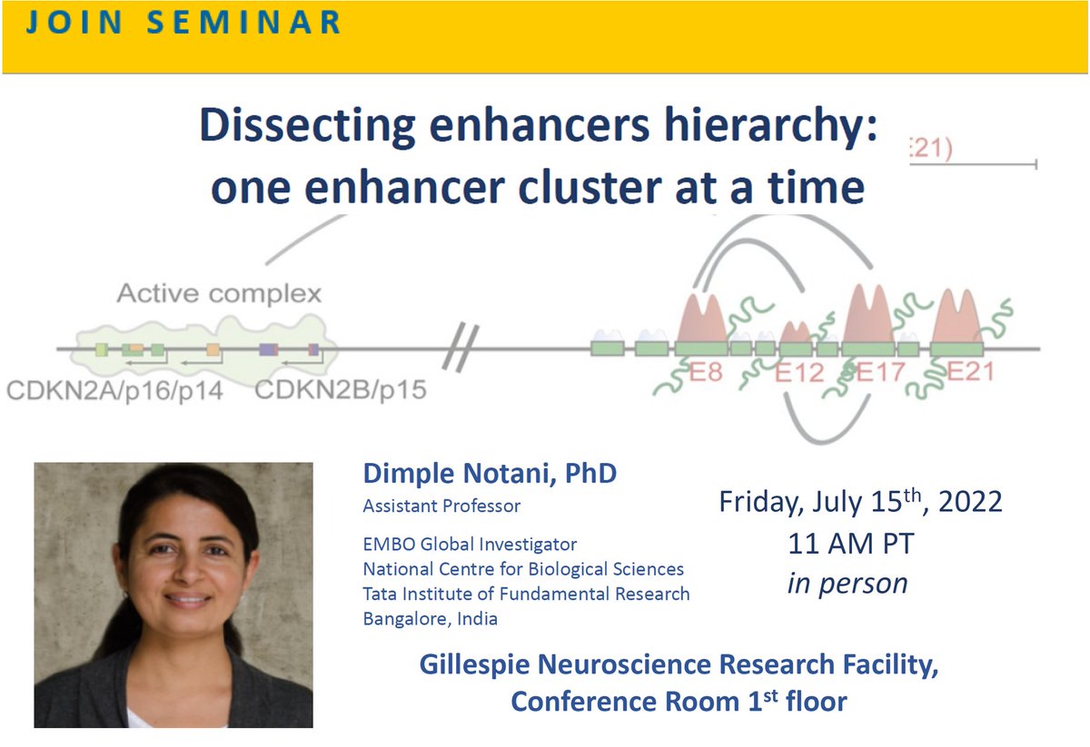 DrDorotaSK's tweet photo. Come tomorrow, Friday July 15th, to the talk to see #superenhancers in action.  @DimpleNotani will give a talk - 11AM Gillespie Building @UCIrvineSOM @UciCtvr  @ctvr_wvr @UCIrvineHealth  RT please https://t.co/50MExvWvfE