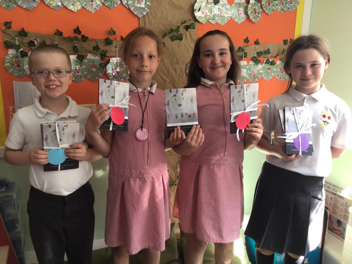 TigerClass1's tweet photo. Some of our proud authors with their published book βA Collection of Short Storiesβ. A huge well done to The Woodlea Creative Writing Club who have worked incredibly hard to write their stories π€©ππ #EnglishWJS #EnrichWJS https://t.co/OWNP0ethHm