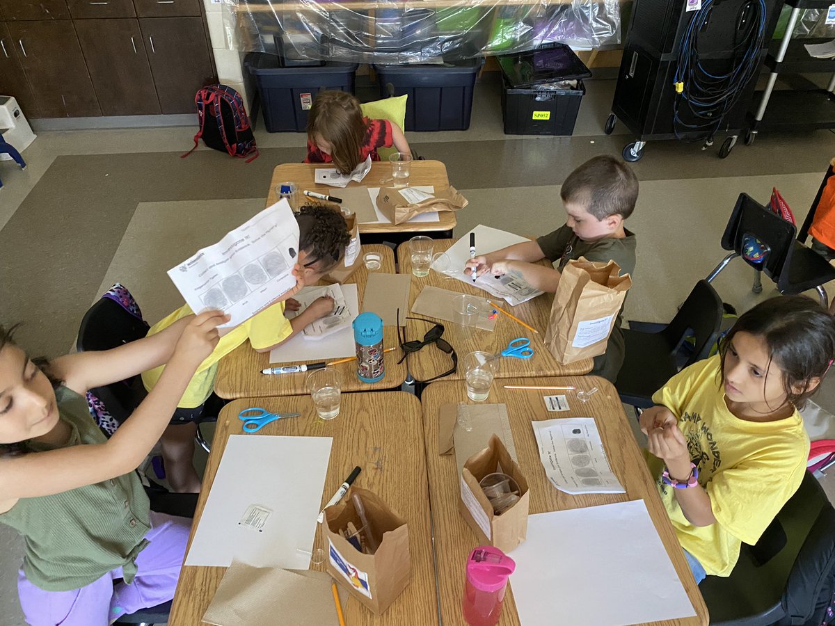 EJevdic's tweet photo. Looks at these investigators at work 🔍 “Who stole the van?” Is our mystery to solve 🕵️‍♀️🕵️ 
#CampWonder @gecdsbpro #gecdsbslp2022 @ClaraHowitt @BethAdlam https://t.co/DL6TKIFOt0