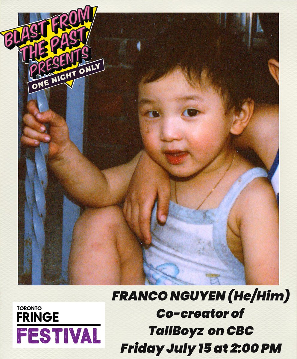 You love him on <a href="/TallBoyzIIMen/">TallBoyz II Men</a> and you'll adore him during our Friday 2 pm Matinee!!! Swing on by to hear #childhood stories from <a href="/FrancoWins/">Franco Nguyen</a> during <a href="/Toronto_Fringe/">Toronto Fringe</a> at the oh so lovely <a href="/NativeEarth/">Native Earth</a> Aki Studio! #FringeTO #FringeIsFunny