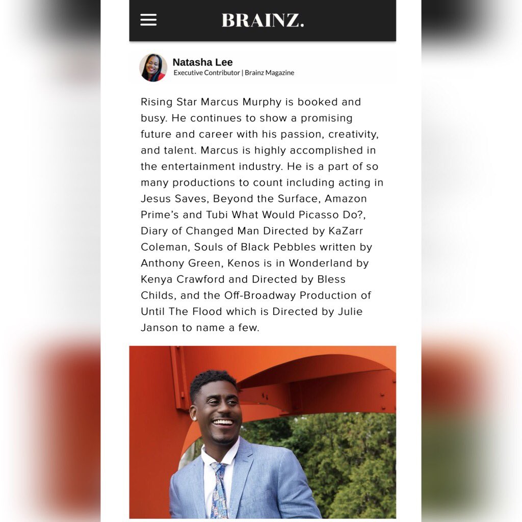 TammyReeseMedia's tweet photo. Congratulations @SupermanMarc
#BrainzMagazine #MarcusMurphy #VisionaryMinds #Actors #Producers #EntertainmentNews #RisingStar
https://t.co/dnOO1cfhJu https://t.co/we5bPa9Wcc