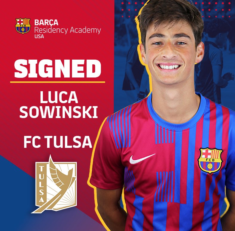 BarcaAcademyAZ's tweet photo. ✍️ 𝐋𝐮𝐜𝐚 𝐒𝐨𝐰𝐢𝐧𝐬𝐤𝐢 signs first professional contact with FC Tulsa!🔵🔴

Sowinski becomes the youngest player to sign a pro contract with @FCTulsa in franchise history!

“..although I’m young, I hope to make an impact as soon as possible. ” 

🗞: https://t.co/X7ld1uJhPi https://t.co/mB6FH0mAdO