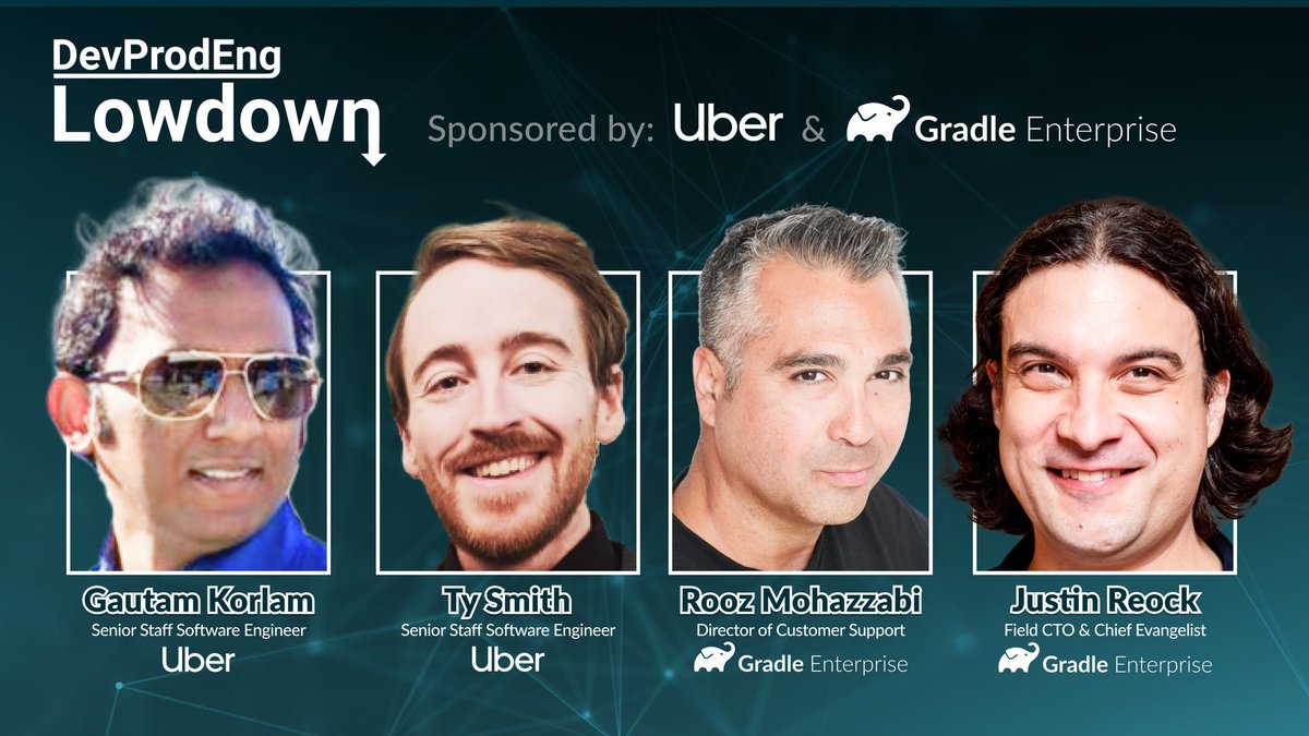Rooz Mohazzabi (@djrooz) on Twitter photo Hosting a developer productivity engineering #dpe with <a href="/tsmith/">Ty Smith</a> <a href="/kageiit/">Gautam Korlam</a> from <a href="/UberEng/">Uber Engineering</a> check out the live stream on <a href="/gradle/">Gradle</a> YouTube channel
youtube.com/c/GradleInc Hosting a developer productivity engineering #dpe with <a href="/tsmith/">Ty Smith</a> <a href="/kageiit/">Gautam Korlam</a> from <a href="/UberEng/">Uber Engineering</a> check out the live stream on <a href="/gradle/">Gradle</a> YouTube channel
youtube.com/c/GradleInc