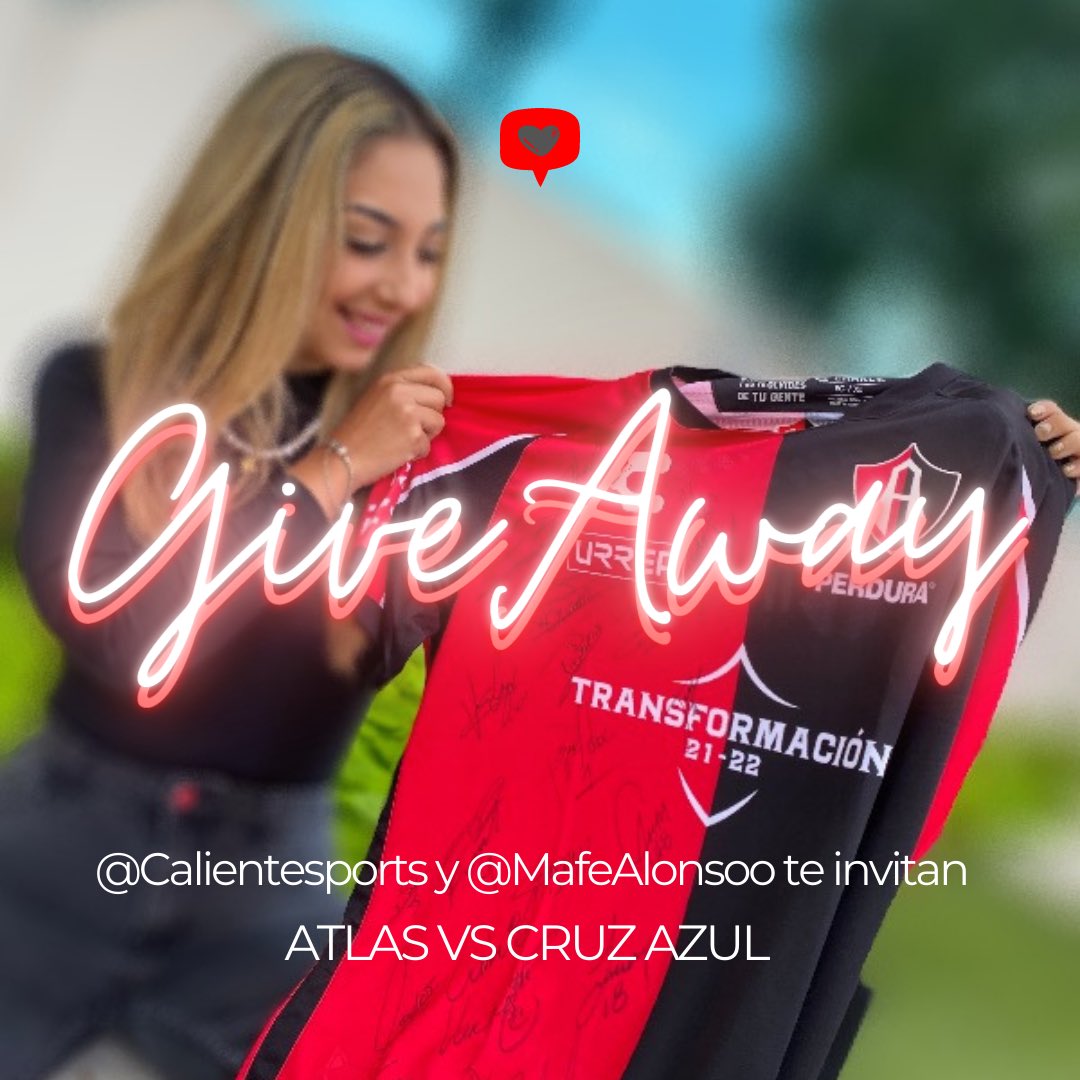 MafeAlonsoo's tweet photo. 🚨GIVEAWAY ROJINEGRO🚨

🦊🔴⚫
¡GANA UN PASE DOBLE para el @AtlasFC vs #CruzAzul!
 
1⃣ Sigue a @calientesports y a mí
2⃣ Dale 🔁 y ❤️
3️⃣ Comenta este tuit con el hashtag #MásAcciónMásDiversión 🔥

¡Se rifarán DOS pases dobles! 📲 https://t.co/PynBnkYkBH