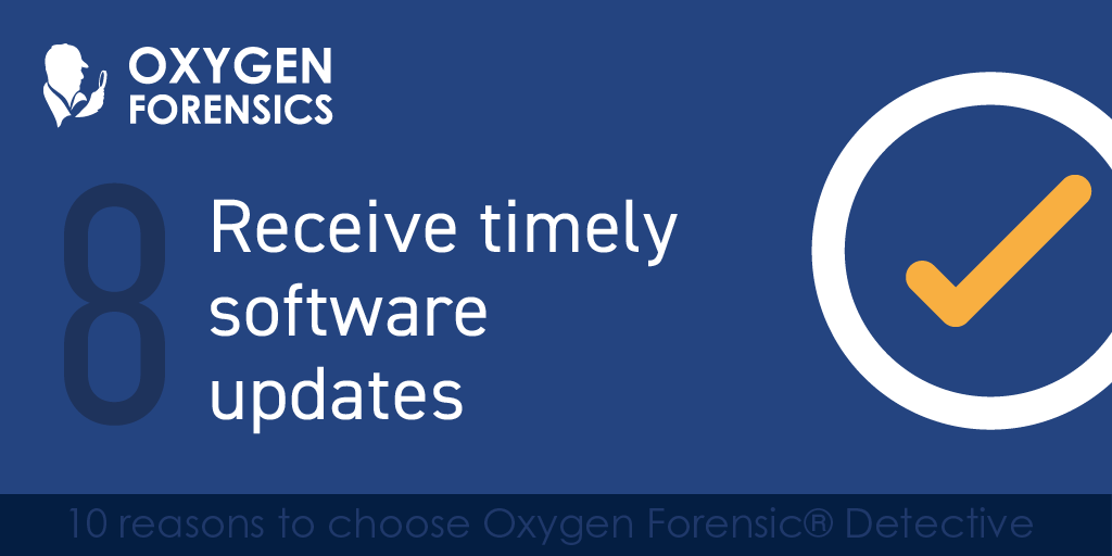 oxygenforensic's tweet photo. Reason 8: Our software features reflect current customer needs and recent technology developments. Oxygen Forensics introduces many solutions in mobile and cloud forensics.

Check out all the updates that we’ve added in Oxygen Forensic® Detective v.14.5: https://t.co/YAwoNNxprr https://t.co/KIrY5hlwmb