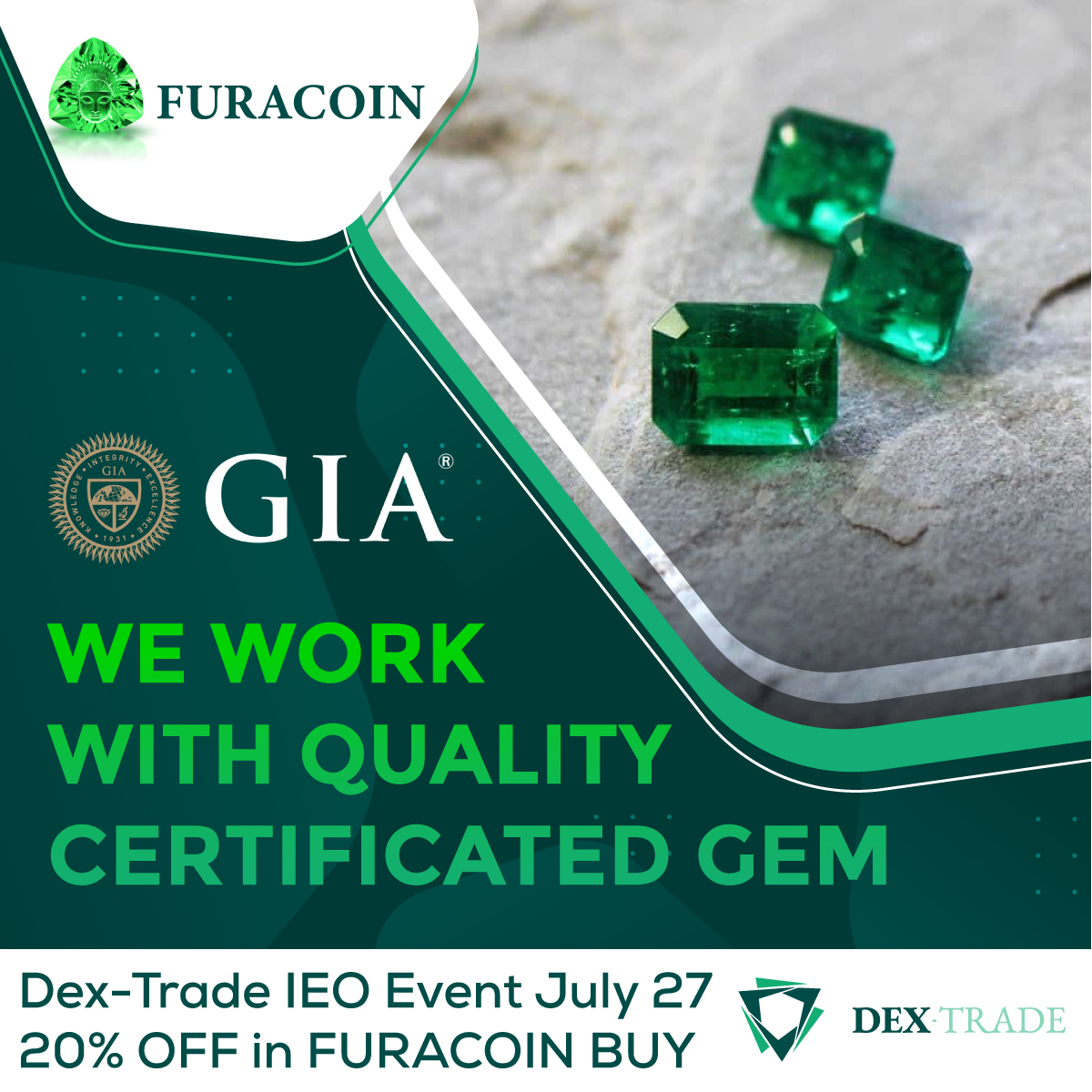 FuraCoin's tweet photo. We work With quality Certificated gem

Dex-Trade IEO Event July 27, 20% OFF in FURACOIN BUY

#cryptocurrency #cryptonews #cryptoexchange #blockchains #investor #colombianemeralds💚 #emeralds  #investorcrypto #bitcointrade #blockchaintechnology #cryptotrading #currencyexchange https://t.co/E4D7cTvqfr