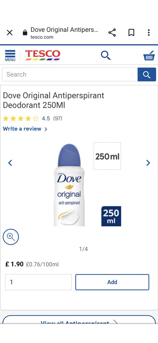 hevjoanne's tweet photo. @superdrug Why are you doubling your prices to make it look like customers get a bargain if they sign for a members card. £4.79 for @Dove deodorant £2.10 for members but only £1.90 most supermarkets anyway. Stop ripping people off, we're already skint. https://t.co/wXS7lF475i