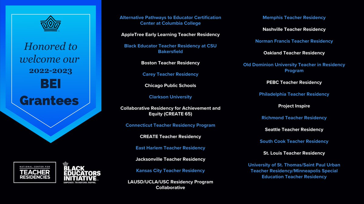 Happy to be a part of #equityineducation and to be a recipient of this award! 🤩 Thank you NCTR Black Educators Initiative! 
#teacherdiversity #TeacherResidency #residencymodel #education