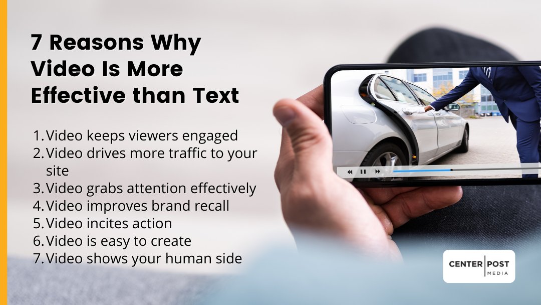 Did you know that our brain processes visuals 60,000 times faster than text? That fact alone is enough to tell us why videos will always be more compelling than plain text. 

#videomarketingstrategist
#videomarketingtips
#videomarketingstrategy