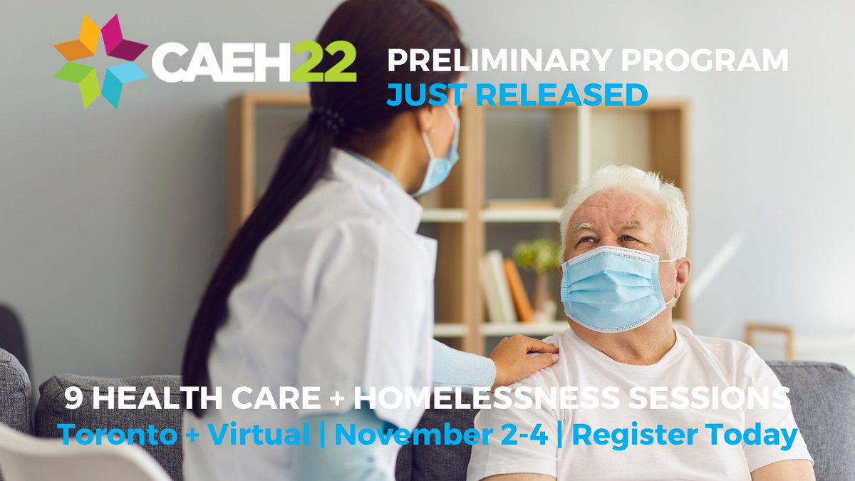 JUST LAUNCHED: <a href="/CAEHomelessness/">CAEH</a> just released the preliminary program for #CAEH22—Canada's National Conference on Ending Homelessness which includes 9 health care and homelessness sessions!

Learn more and check it out here: loom.ly/GLjsfGw