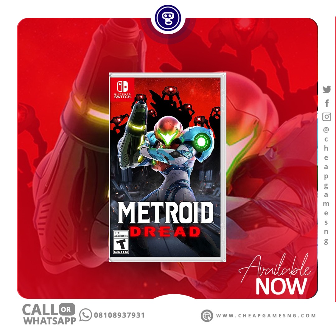 cheapgamesng's tweet photo. Hunt or be hunted as you make your way through a labyrinth of enemies in Samus’ most intense side-scrolling adventure yet in Metroid Dread.

Buy Metroid Dread for your Nintendo Switch console on https://t.co/3Zb3CCO3uh 

#nintendoswitchgameshop #nintendoswitch #videogameshop https://t.co/DW9U6Tc8sC