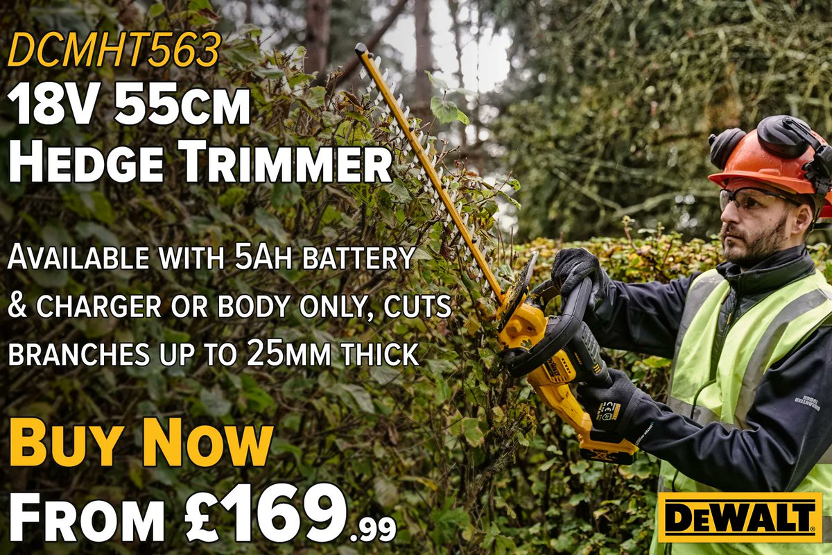 DeWALT 18V Cordless Hedge Trimmer
With Increased Cutting Capacity
Buy Now - buff.ly/3z5Oo6p