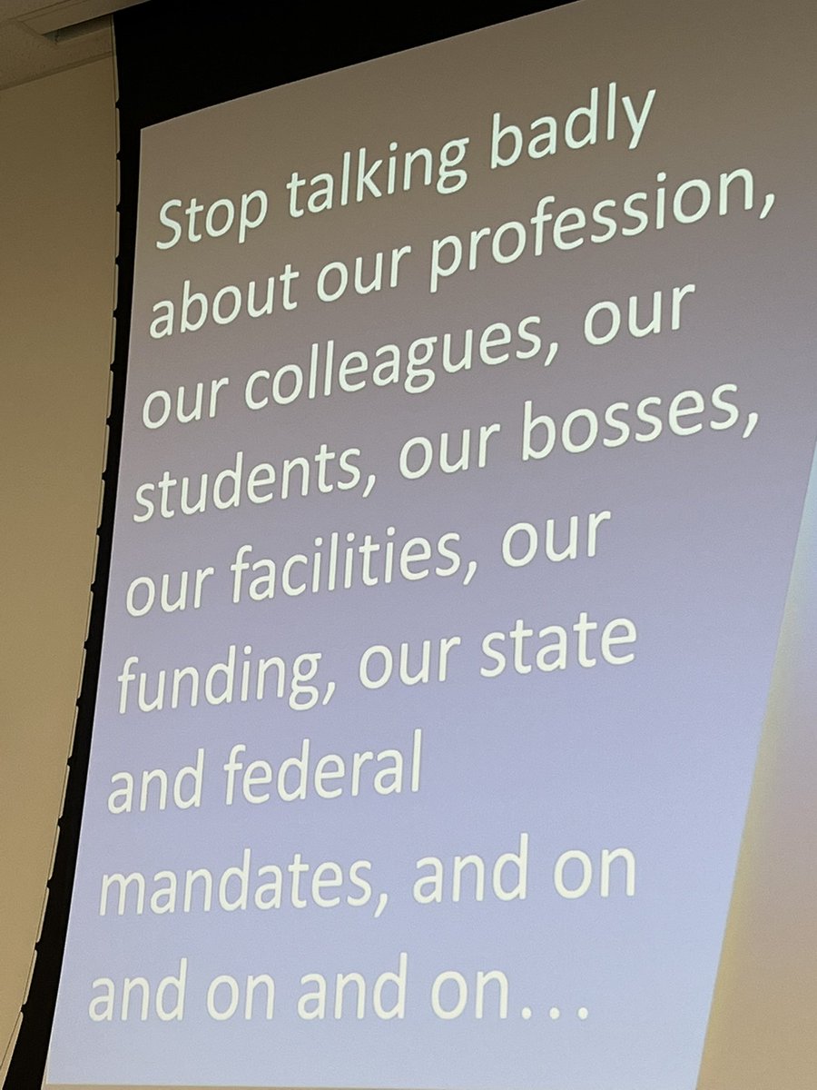 JoeTaylorDHS's tweet photo. As educators, what’s the first step to improving public education? What about making the conversation about education positive? #leadingschools #DrPilch https://t.co/afYGTHYvXg