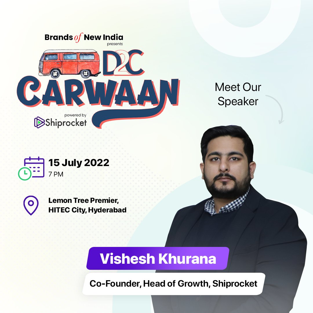 ShiprocketIndia's tweet photo. Namaskaram Hyderabad 🙏

Catch Mr. @Vysheshk ,our Co-founder, Head of Growth tomorrow at @YSBrandsOfIndia presents #D2CCarwaan powered by @ShiprocketIndia .

Venue: Lemon Tree Premier, HITECH City, Hyderabad
Stay Tuned: https://t.co/QU1wUaUfBq

#brandsofnewindia https://t.co/0FEqOmR4zi