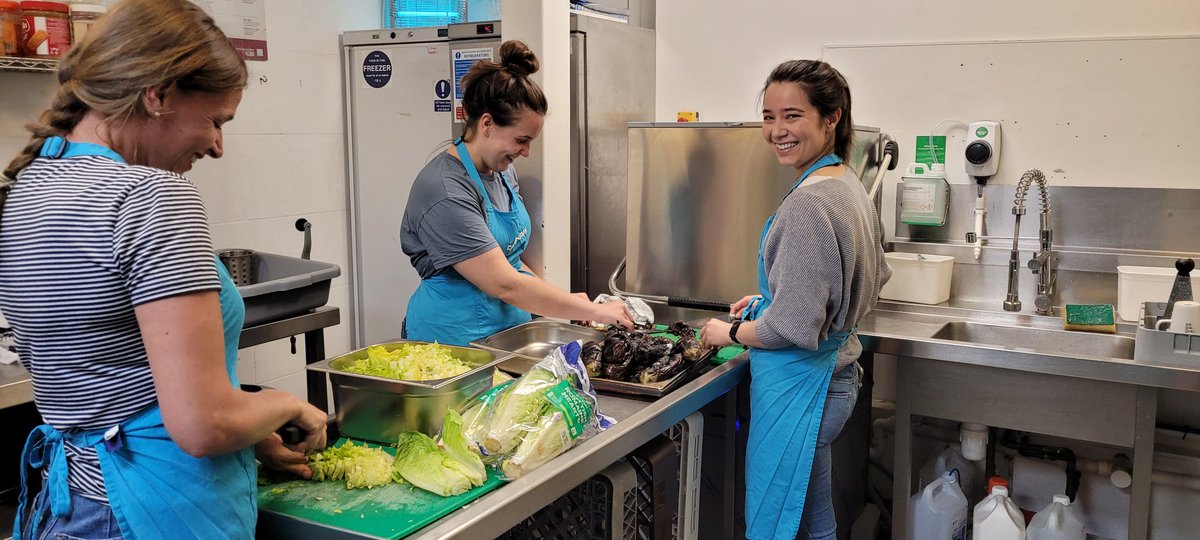 Our wonderful volunteers and staff getting ready for our Syrian supper club tonight @Cyrenians1968 #socialenterprise #foodforgood