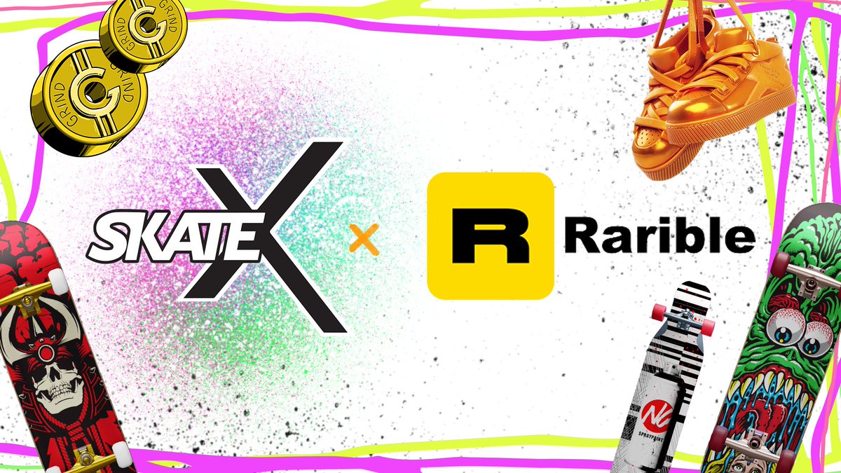 ✨We're now listed on @rarible! ✨ 0% platform fees on #SkateX NFTs for 30 days! 🛹 More info 👉blocktackle.io/blog/skatex-nf…