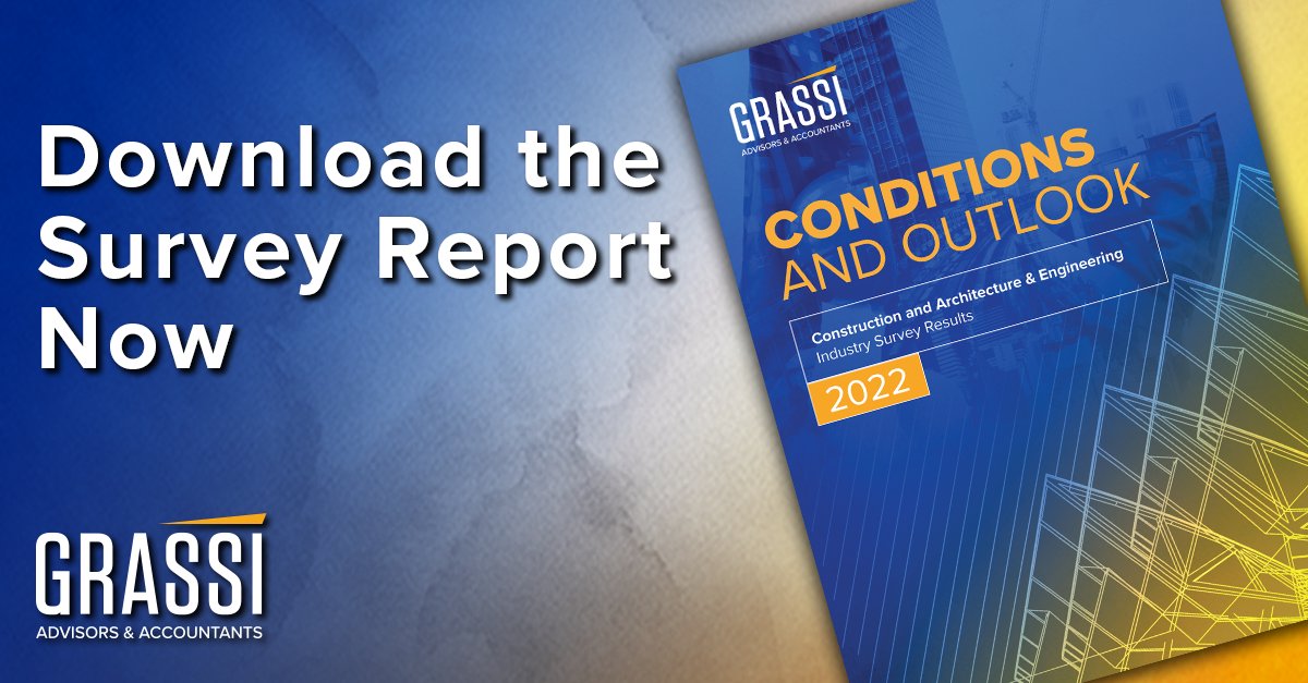 The results of Grassi’s 2022 #Construction and #Architecture &amp; #Engineering Industry Survey are in! Download the full survey report and register for our live analysis of the findings on July 28: grassicpas.com/blog/benchmark…