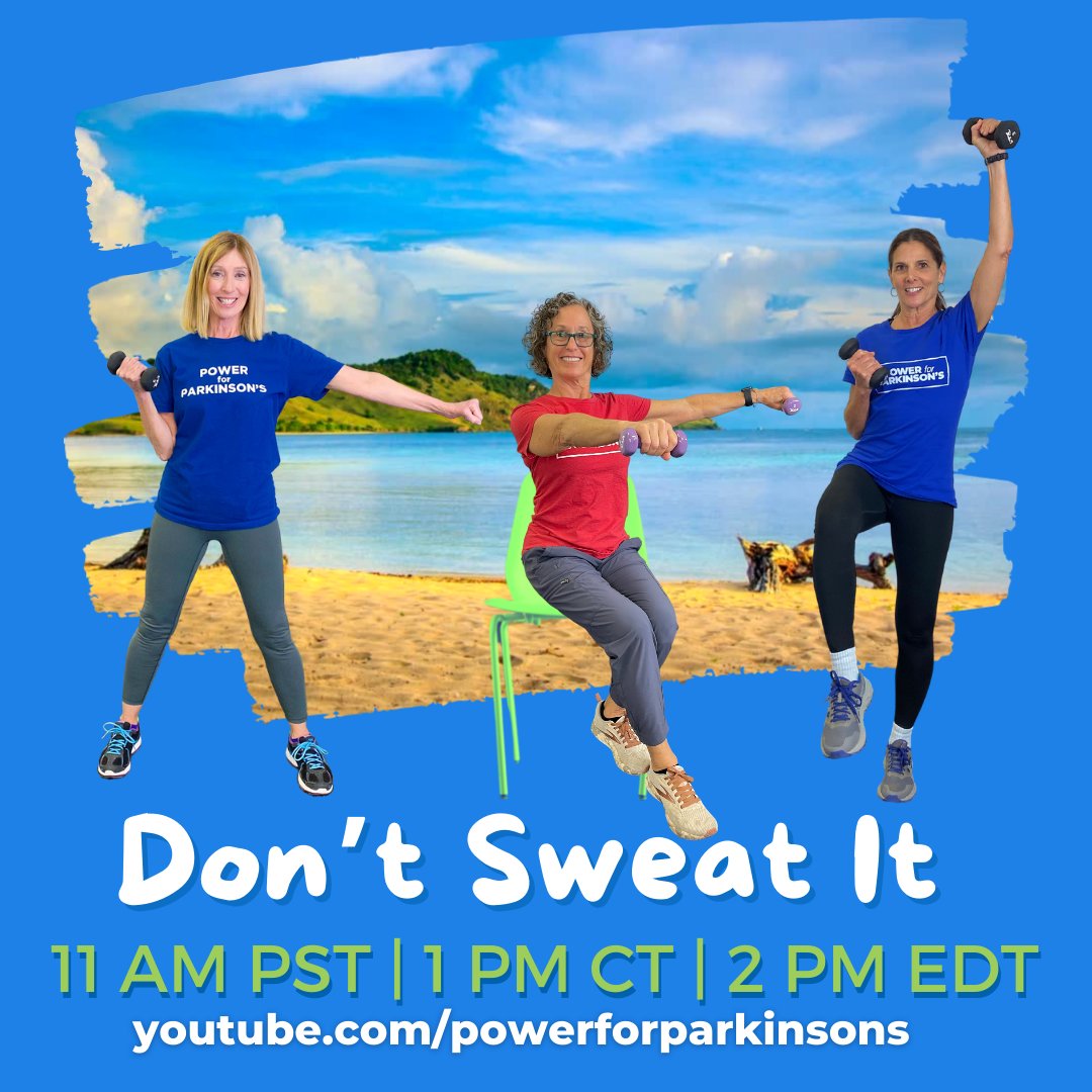 Powerparkinsons's tweet photo. Join us NOW on YouTube for a fast and fun 30-minute Strength and Balance workout with PFP instructors Polly, Nadine, and Lauren!  Can't make it right now? Don't sweat it.  You can always watch later! https://t.co/yzmN8bumum https://t.co/qrvp0ob820