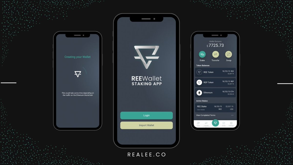 RealEEco's tweet photo. Our REE Staking App design is done! Now we're finishing up app development, fine tuning blockchain development, and testing everything. What do you think?

More app teasers to come!  

#Crypto #REE #App #Blockchain https://t.co/tq31bZSOpz