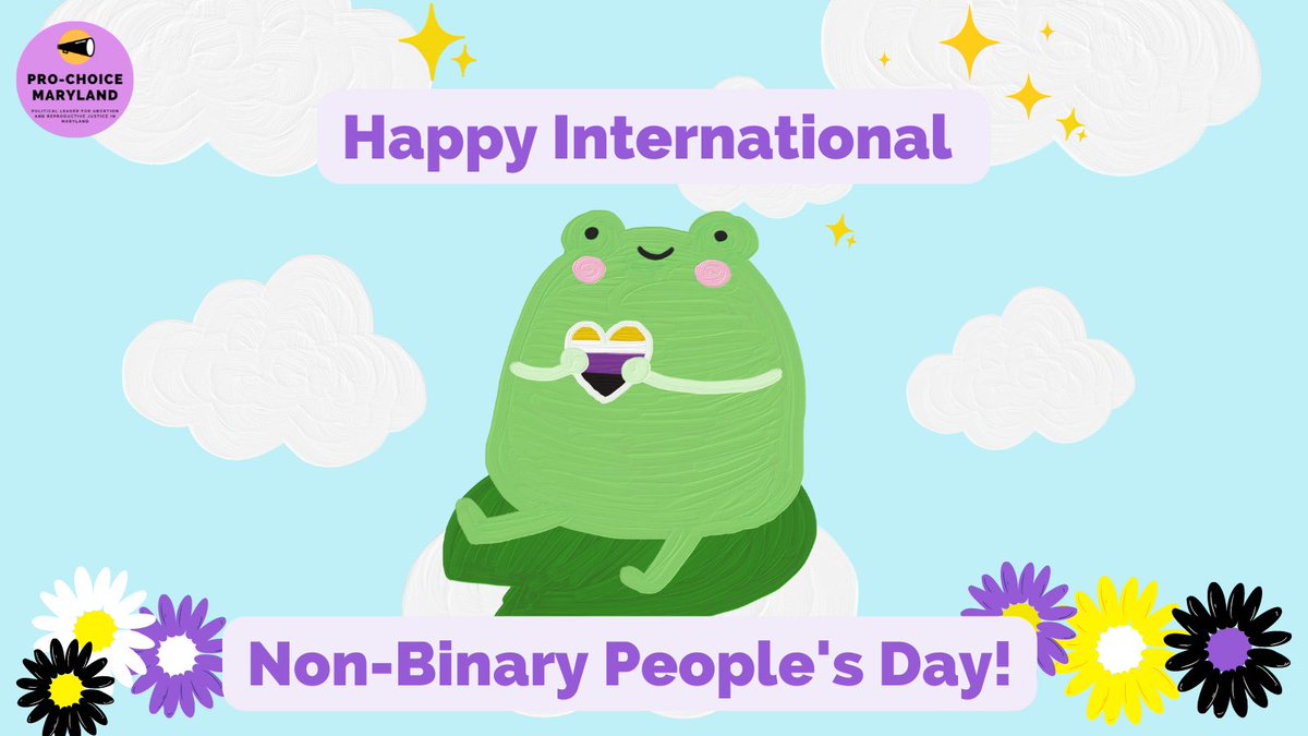 ProChoiceMD's tweet photo. HAPPY INTERNATIONAL NON-BINARY PEOPLE'S DAY!
We love all our non-binary friends and followers! You make the world a better, brighter place 🌟 https://t.co/BmMoId8P1G